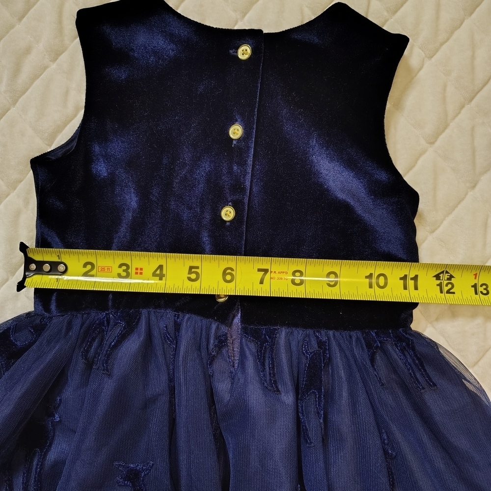 Cat & Jack navy blue velvet and tulle dress with a deer pattern - Picture 12 of 13
